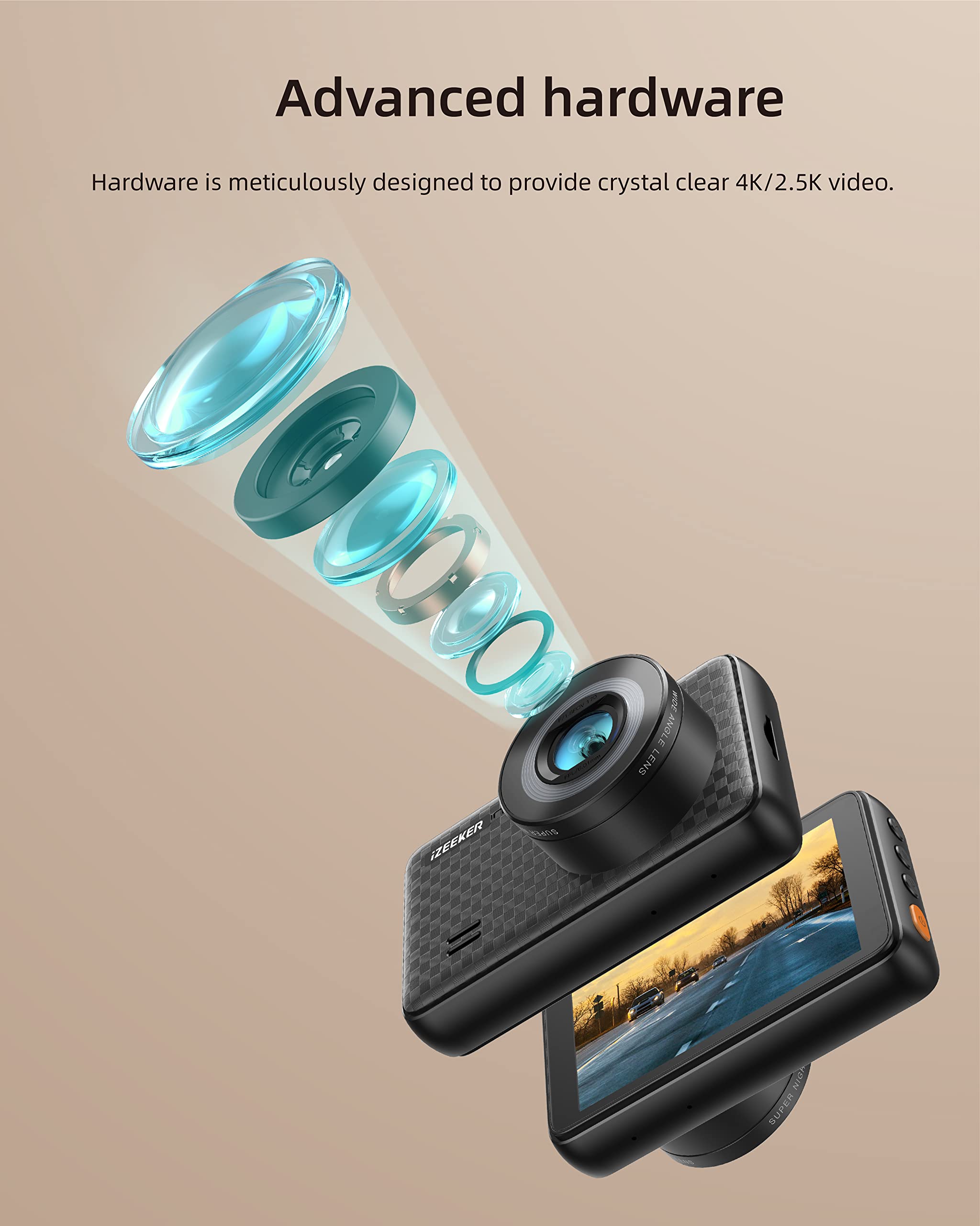 iZeeker GD500 2.5K Dual Dash Cam