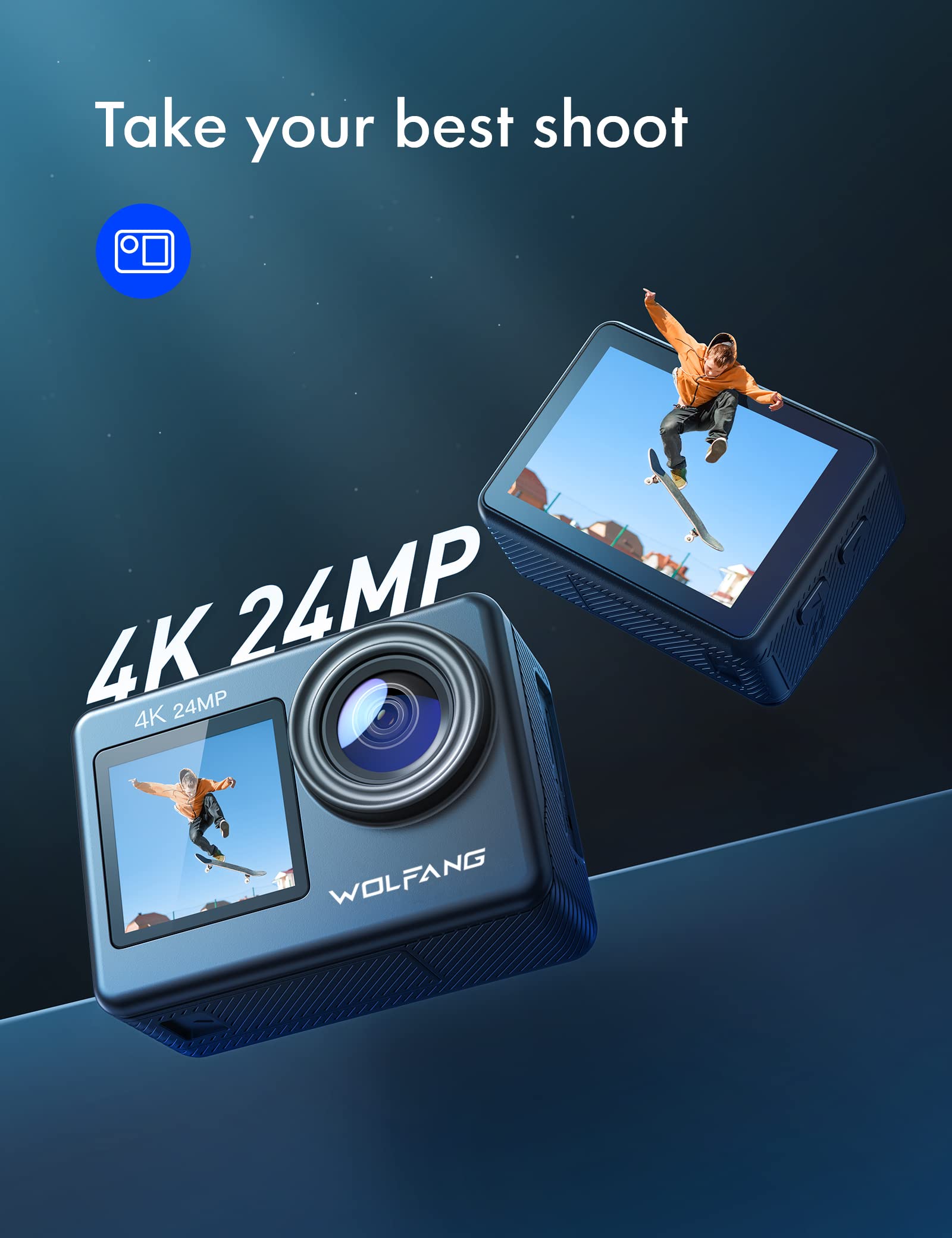 WOLFANG GA200 4K 24MP Action Camera