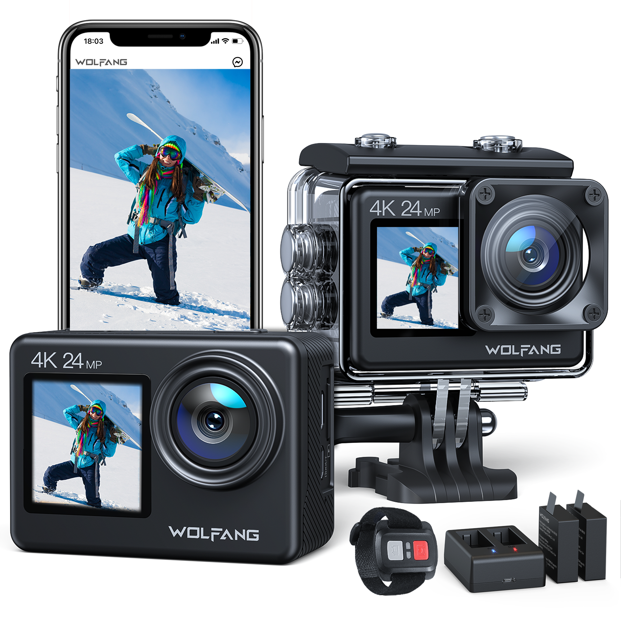 WOLFANG GA200 4K 24MP Action Camera