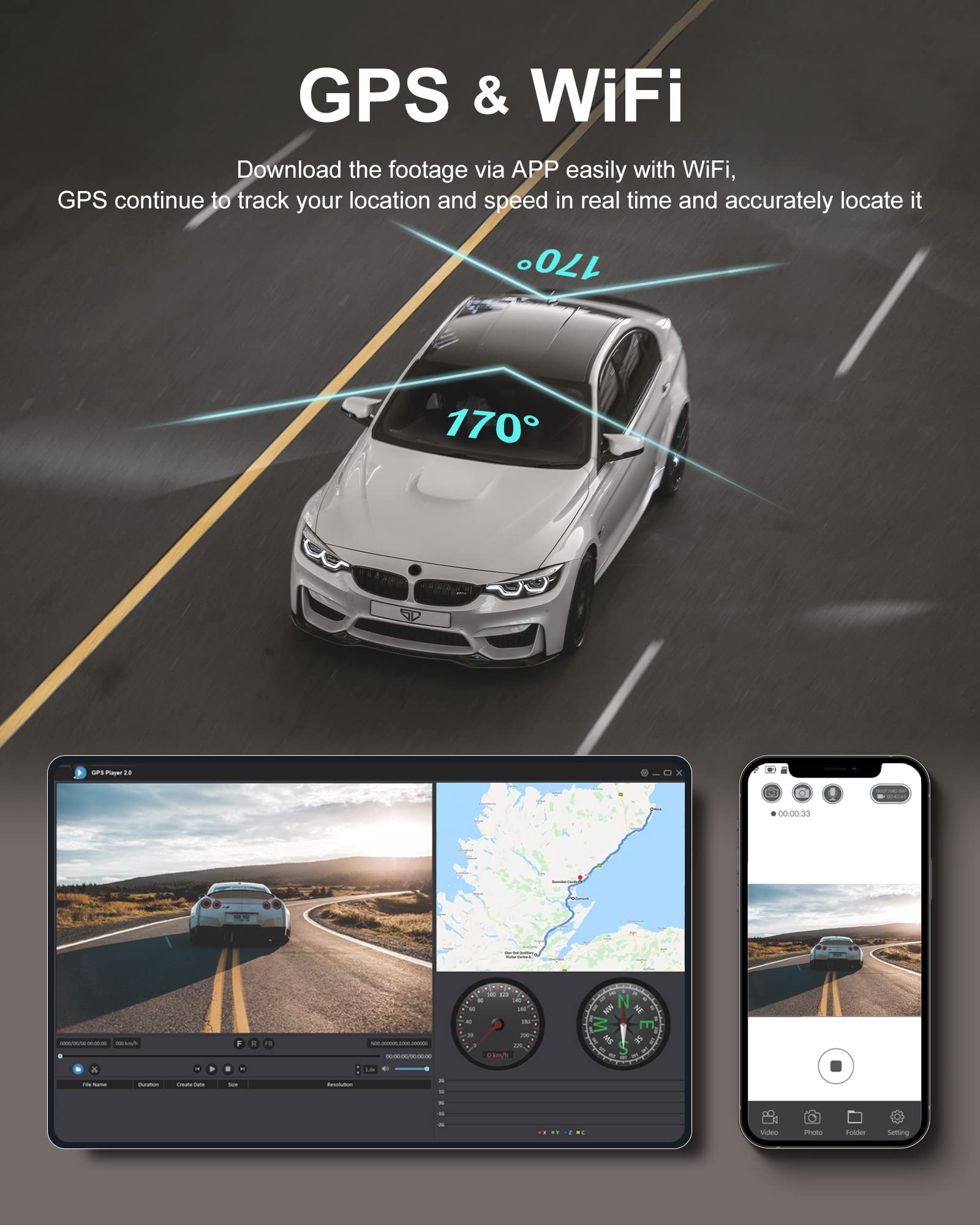 Izeeker GD850 4K Dual Dash Cam with Touchable Screen