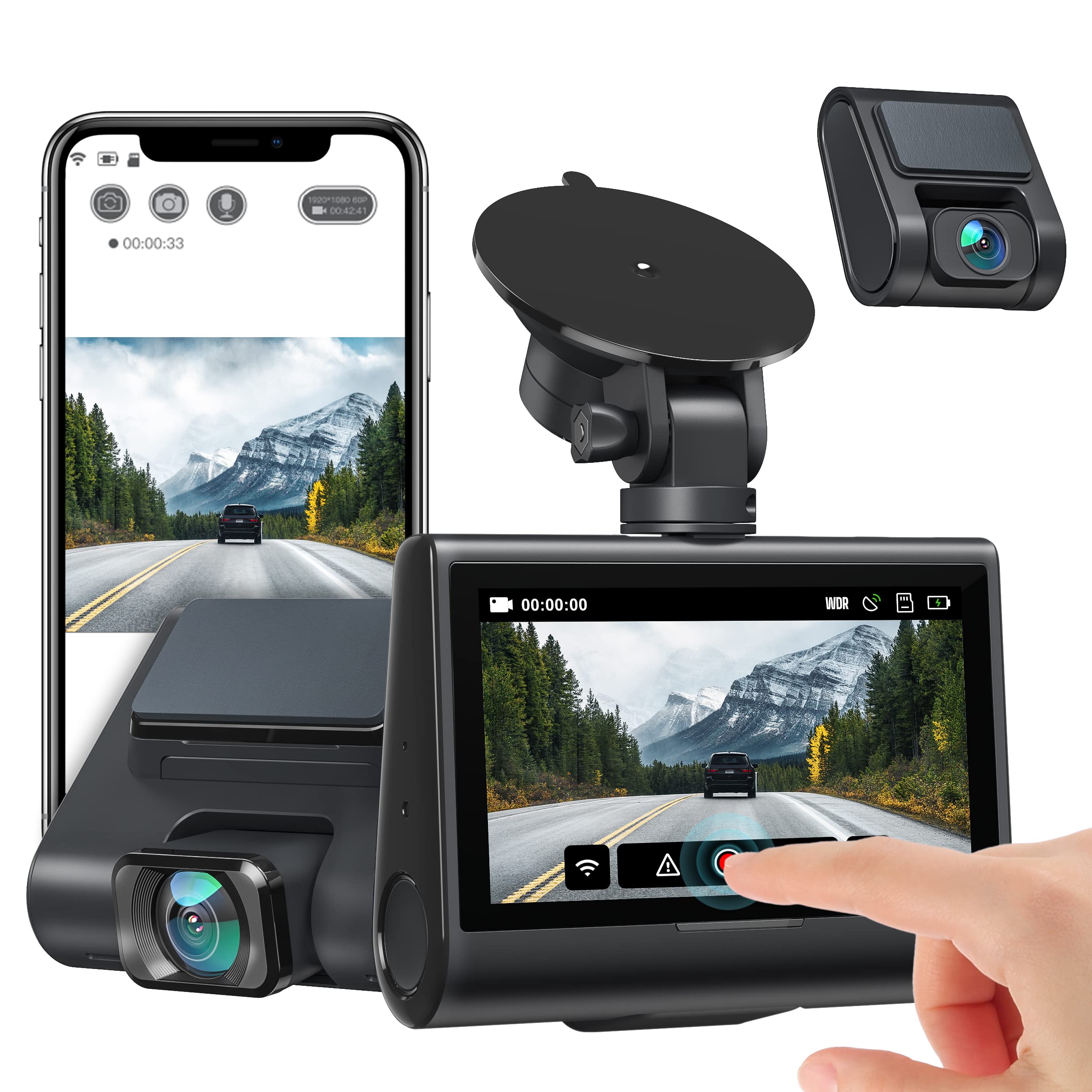 Izeeker GD850 4K Dual Dash Cam with Touchable Screen